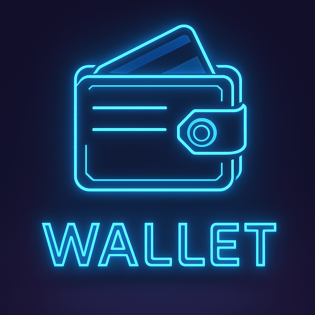 20251002_1216_Futuristic Wallet Icon_simple_compose_01k6jv95zte26s61w4kr3ra46k