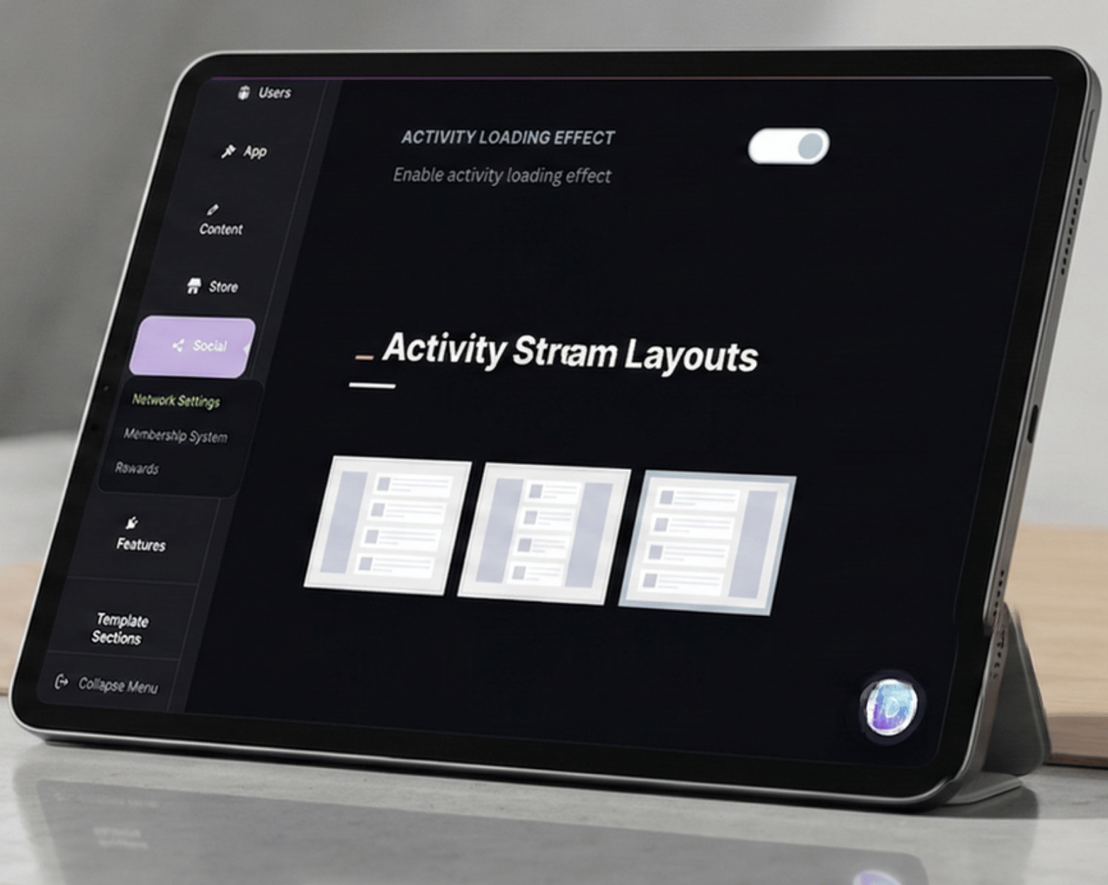 Social Community Activity Stream Dashboard