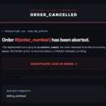 Cancelled Order (Admin) Email Template