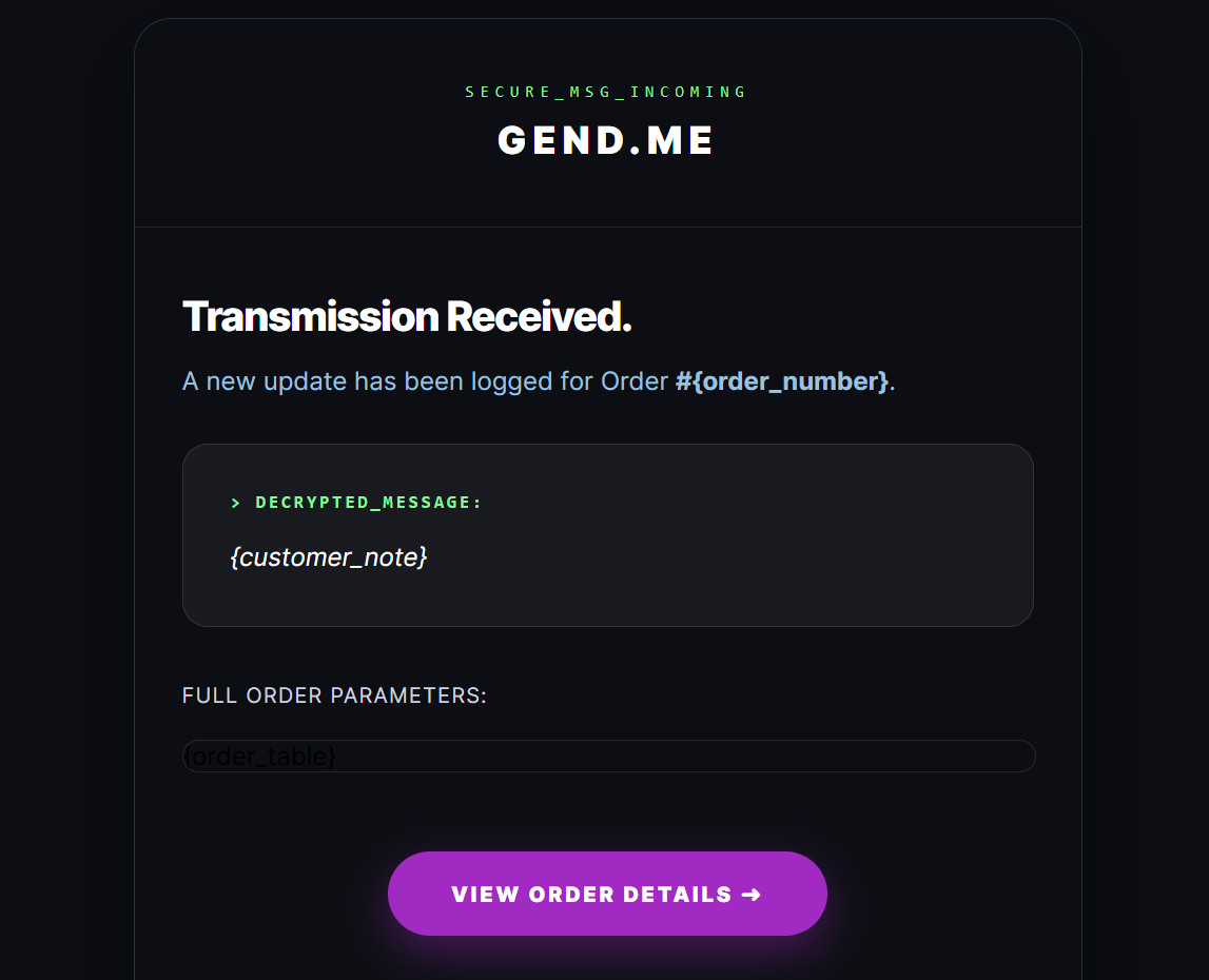 Customer Personal Note Interface