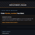Failed Order (Admin) Email Template
