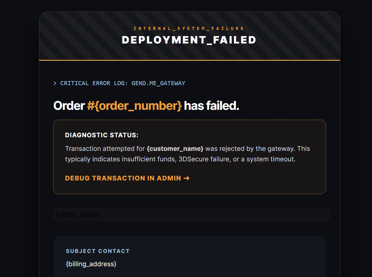 Admin Failure Diagnostics Interface