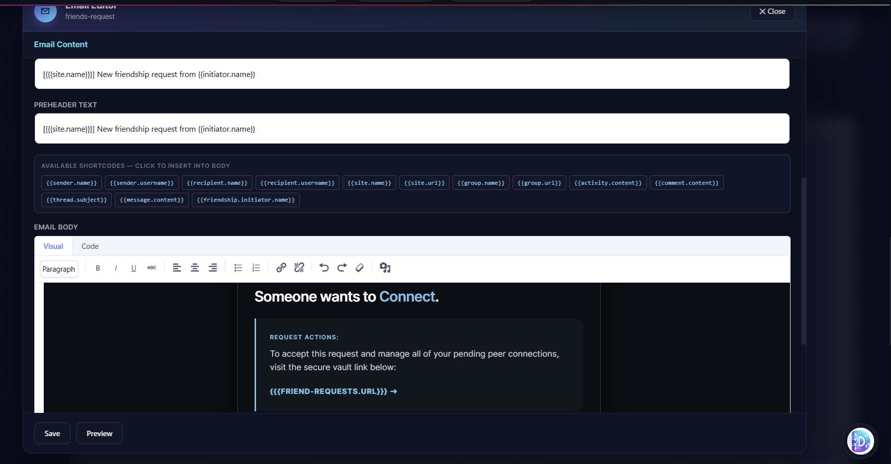Friend Connection Interface