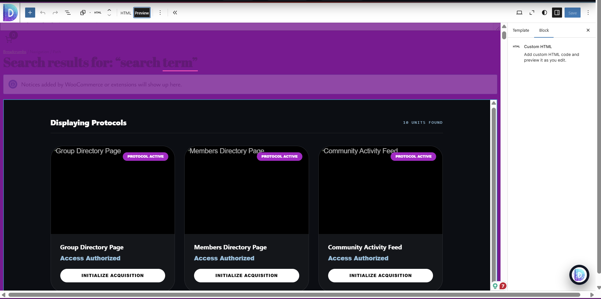 Product Search Template preview