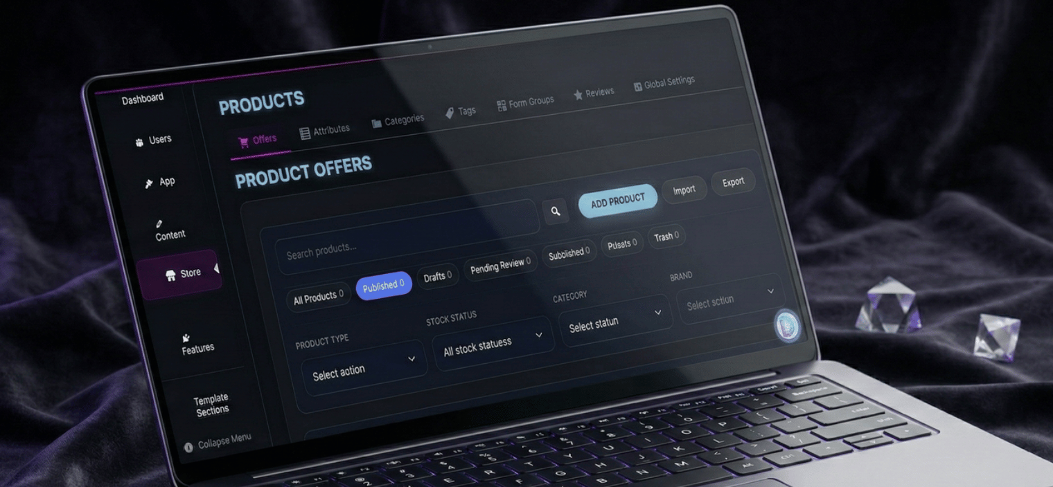 E-Commerce Store Settings Dashboard