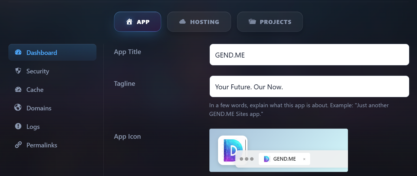 App Configuration Dashboard