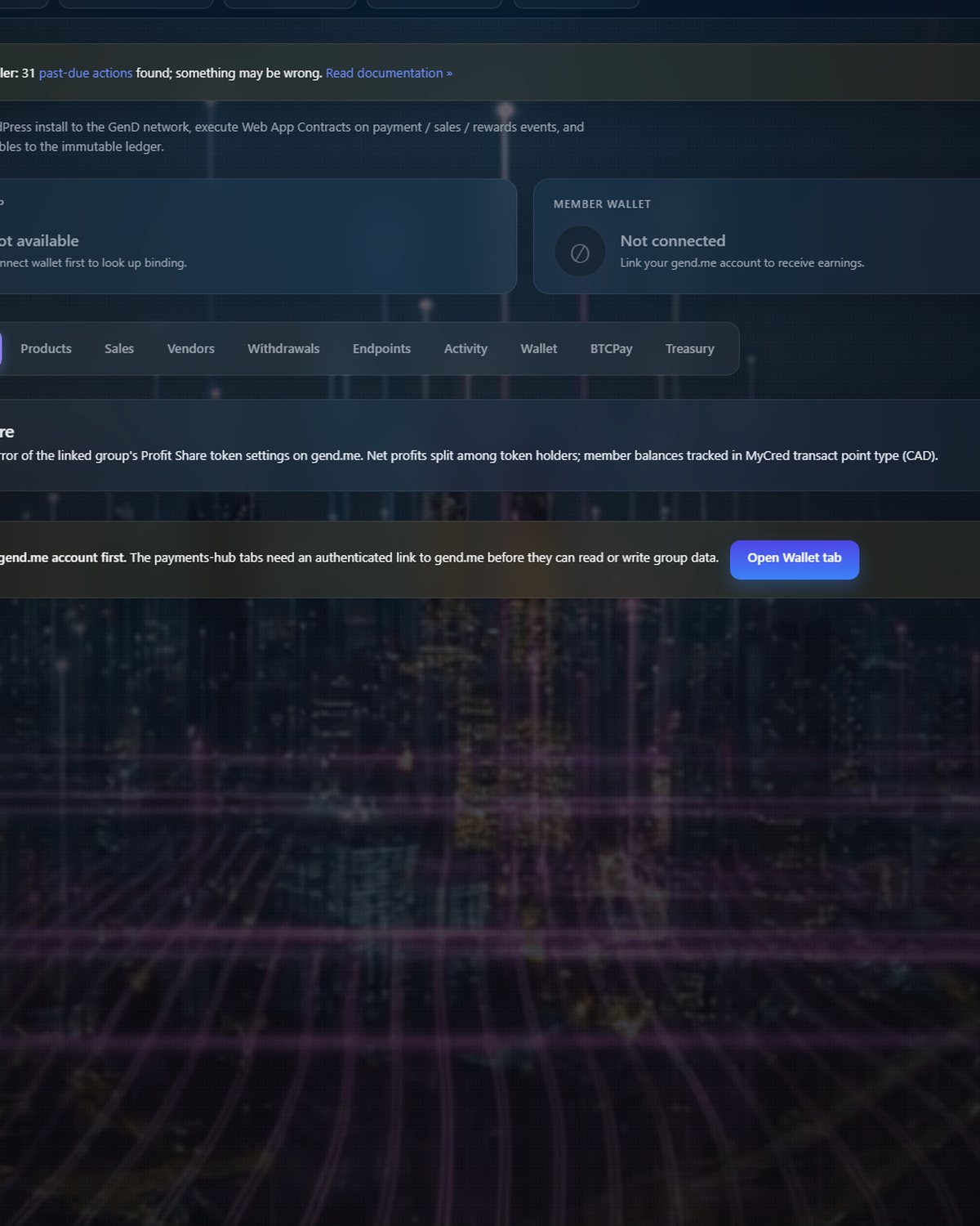 The Contracts & Payments dashboard in your web app.