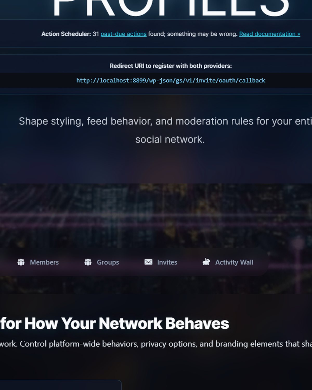 A closer look at the Social Profiles tabs.