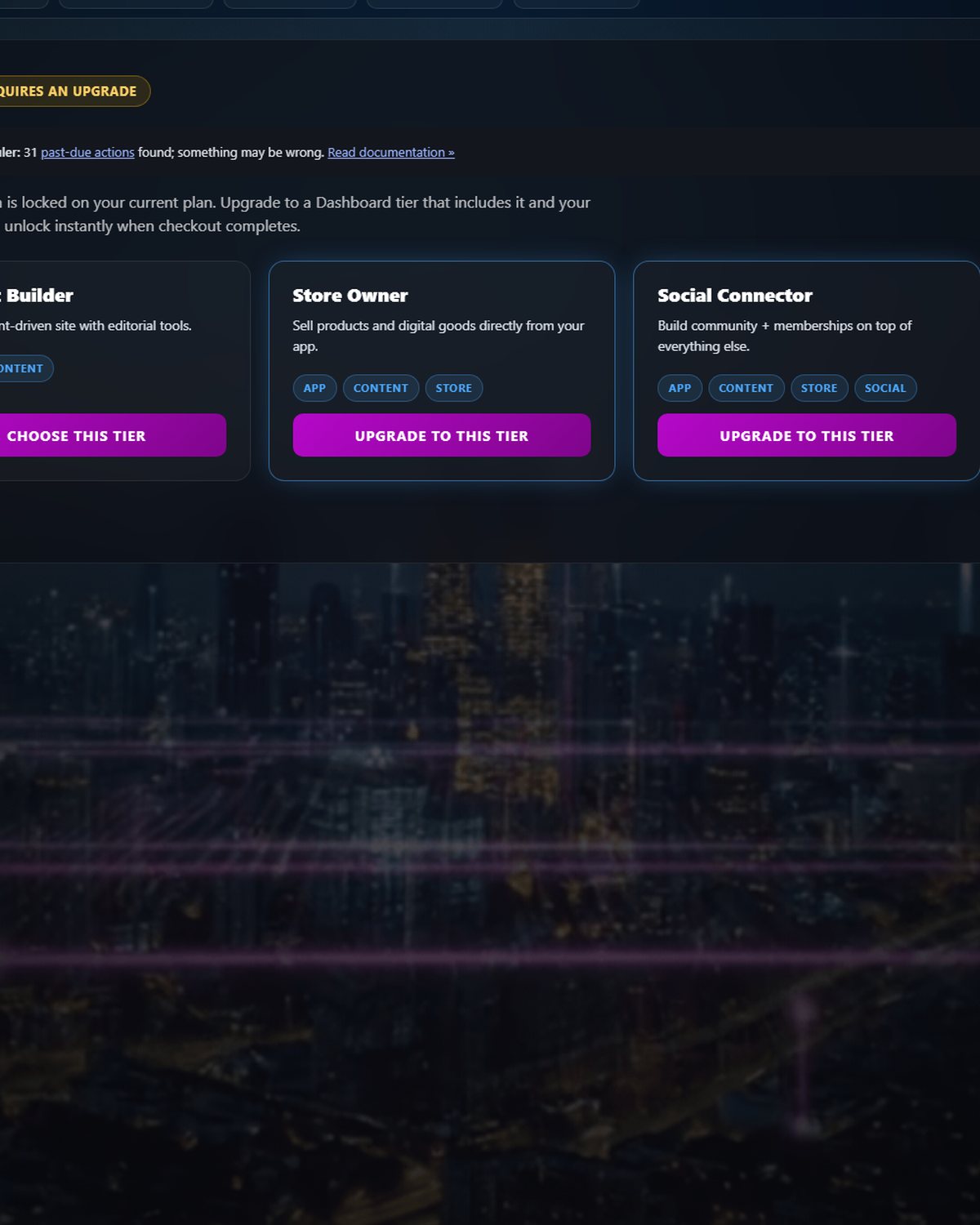 The plan comparison your dashboard shows for a locked feature.