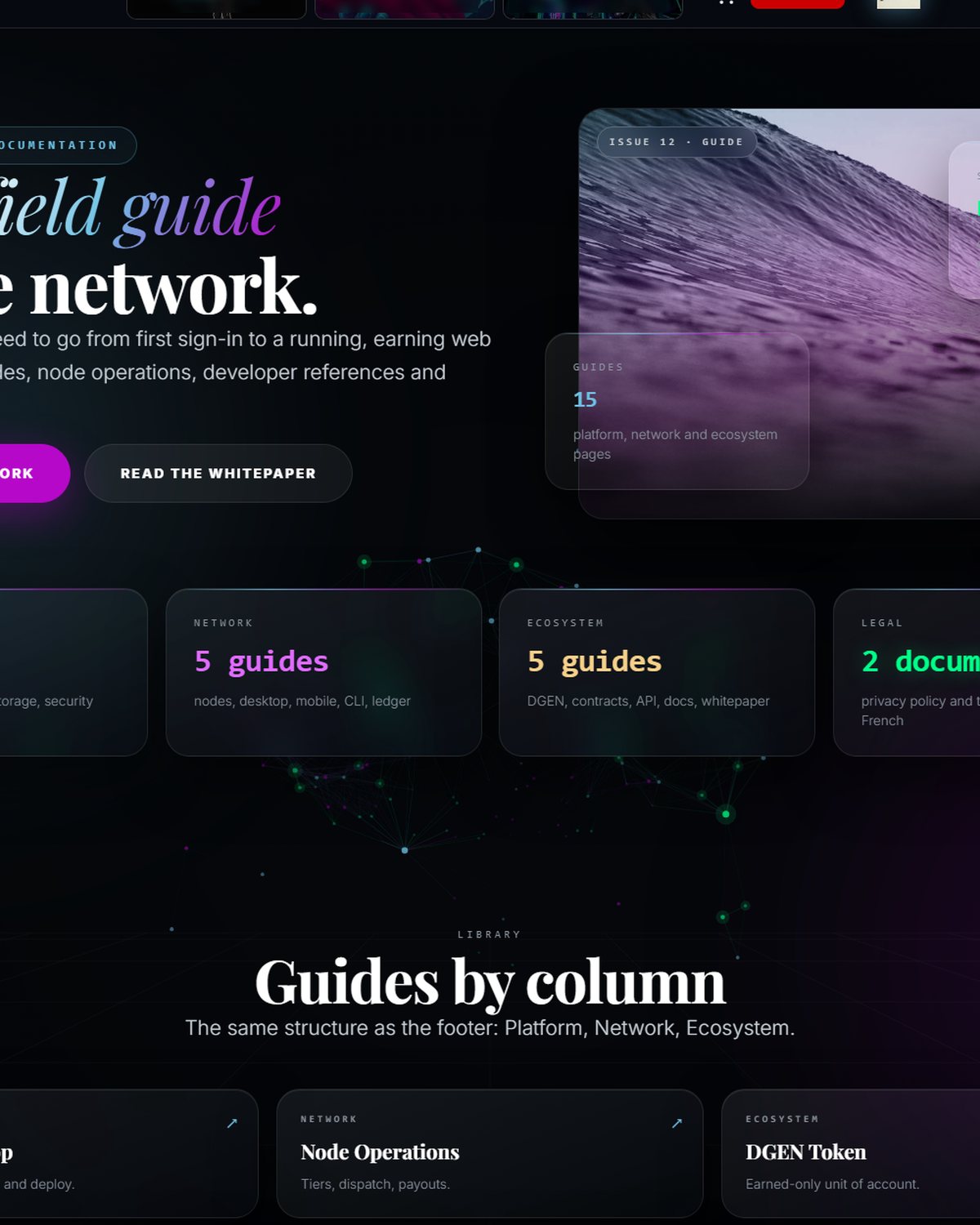 This documentation hub: fifteen pages, one network.