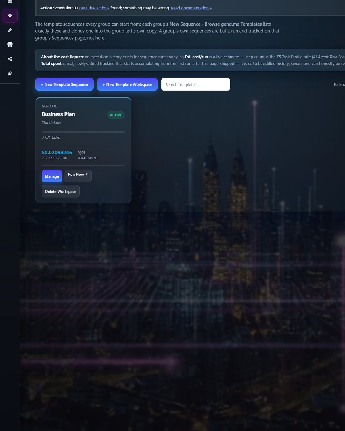 Sequence workspaces: agent workflows built in the desktop app and synced to your hub.
